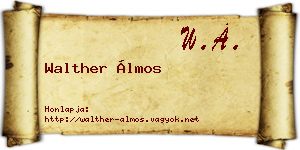 Walther Álmos névjegykártya